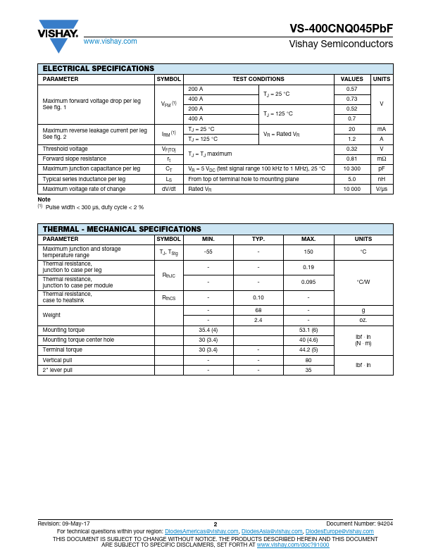 VS-400CNQ045PbF