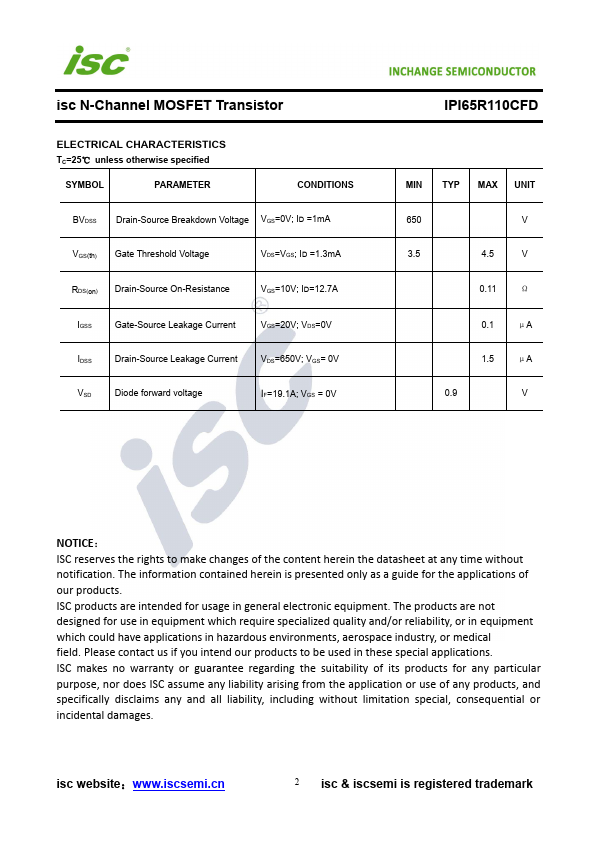 IPI65R110CFD