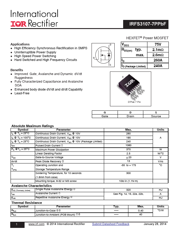 IRFS3107-7PPBF