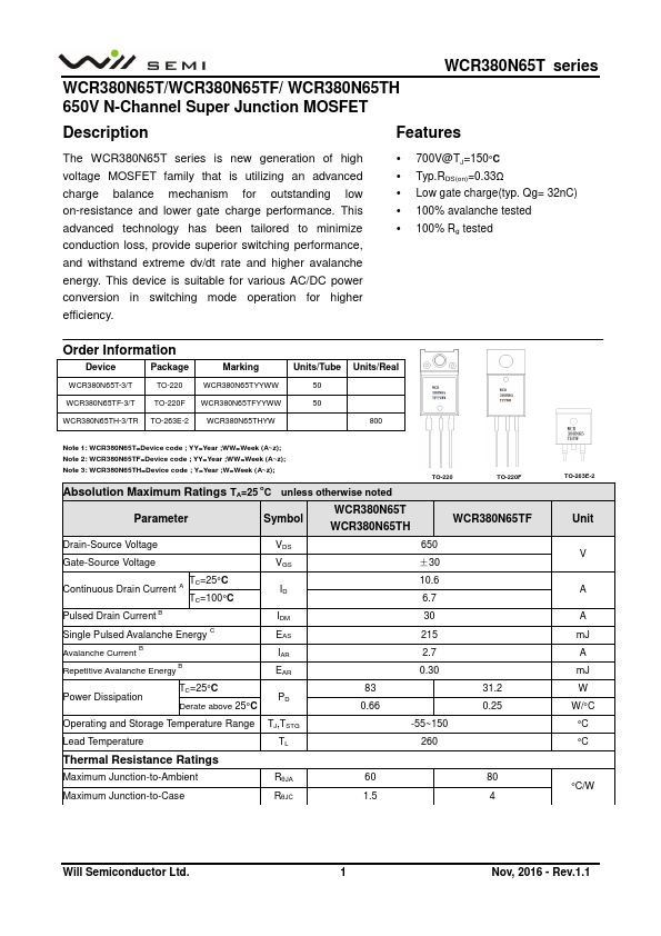 WCR380N65TF