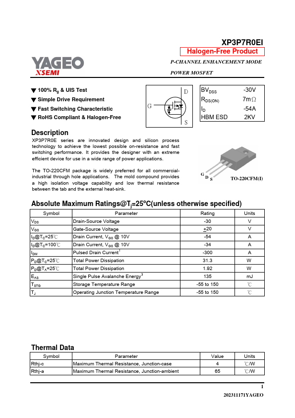 XP3P7R0EI Datasheet Preview