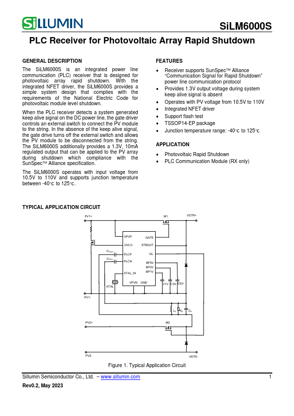 SiLM6000S PLC Receiver by Sillumin - Datasheet Preview