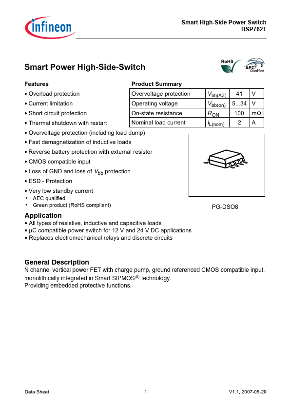 BSP762T Datasheet Preview