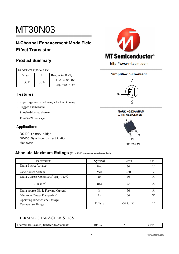 MT30N03 Datasheet Preview