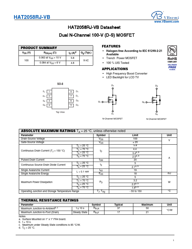 HAT2058RJ Datasheet Preview