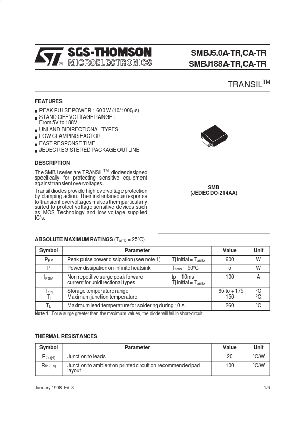 SMBJ10CA-TR