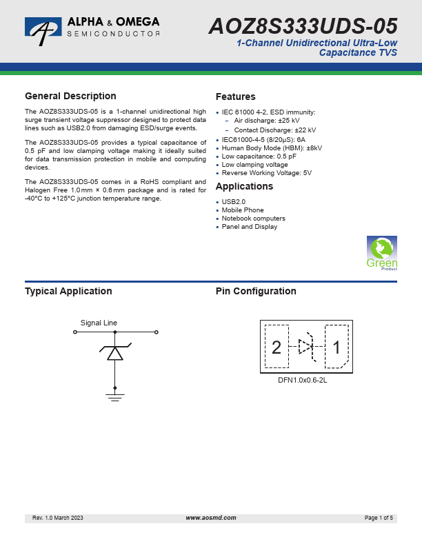 AOZ8S333UDS-05 Datasheet Preview