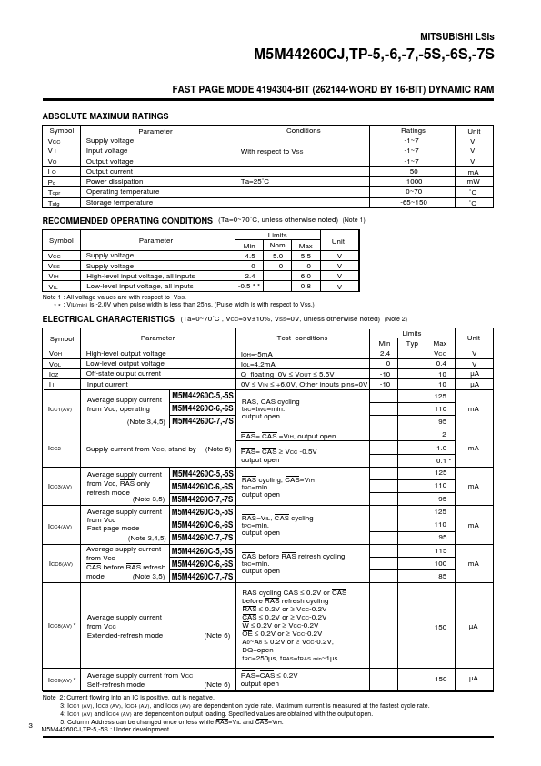 M5M44260CTP-7S