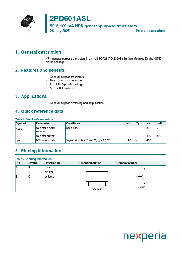 2PD601ASL Datasheet Preview