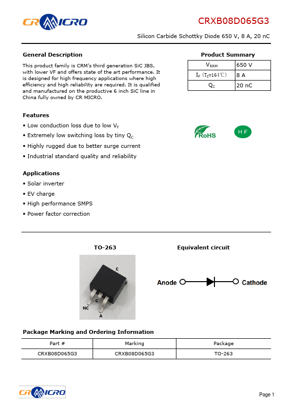 CRXB08D065G3 Datasheet Preview