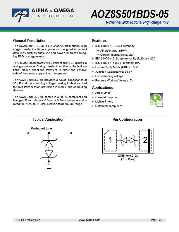 AOZ8S501BDS-05 Datasheet Preview