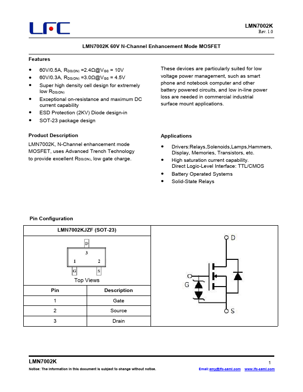 LMN7002K Datasheet Preview