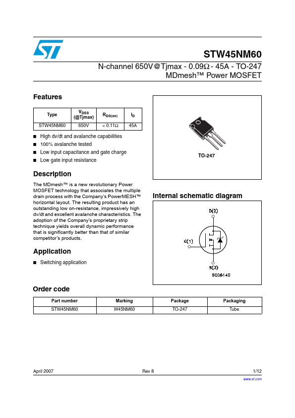 STW45NM60