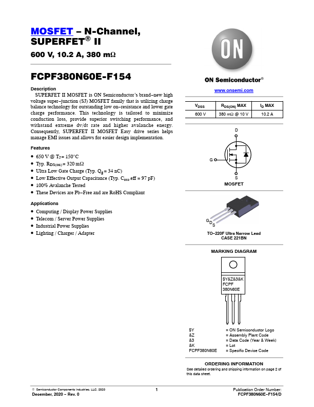 FCPF380N60E