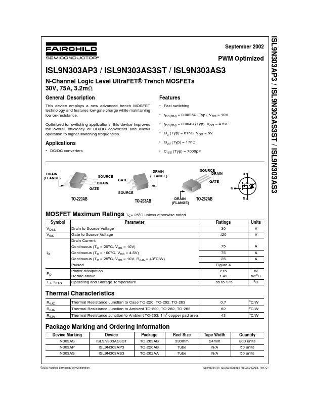 ISL9N303AS3ST