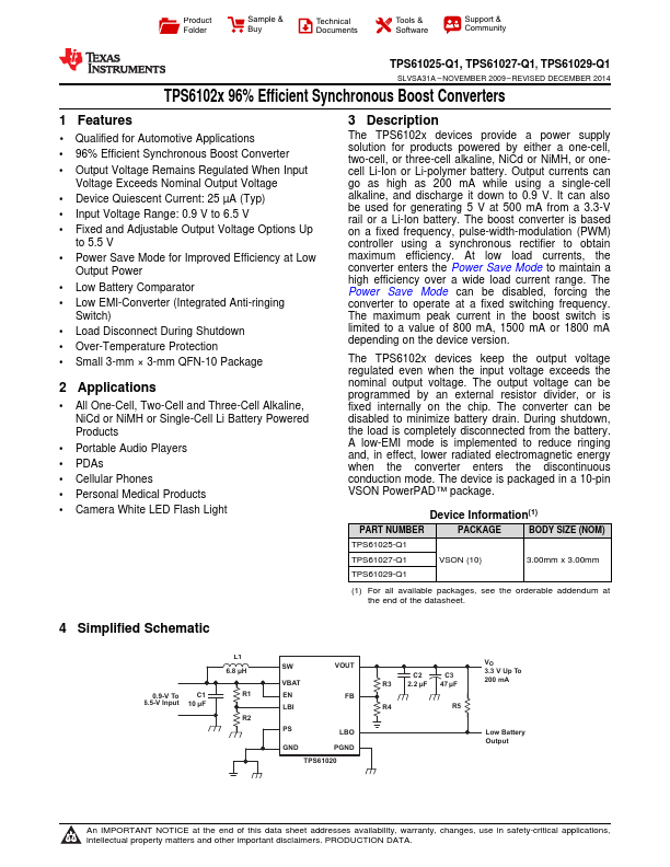 TPS61027-Q1