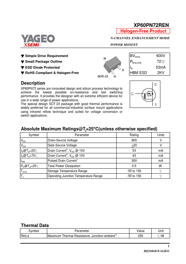 XP60PN72REN Datasheet Preview