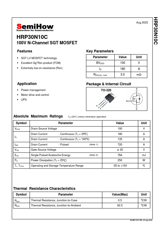 HRP30N10C Datasheet Preview