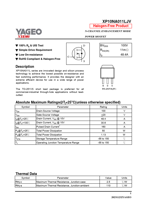 XP10NA011LJV Datasheet Preview