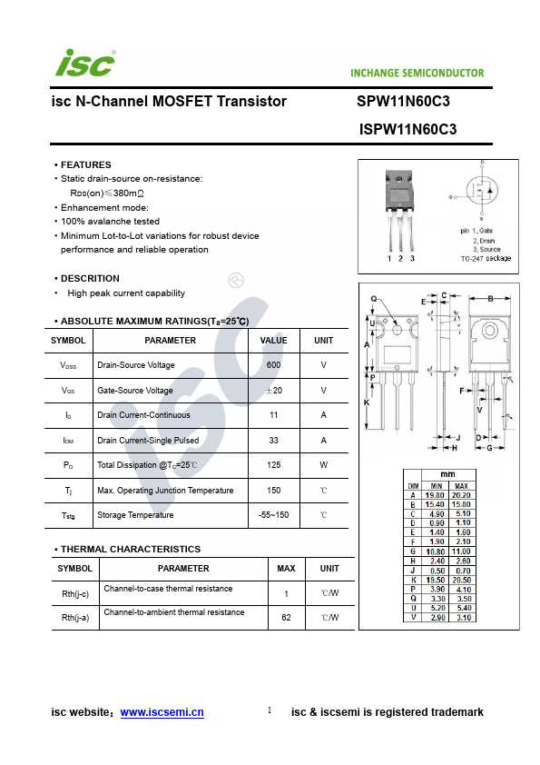 SPW11N60C3