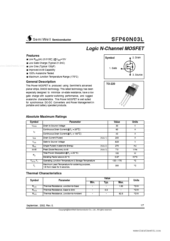 SFP60N03L