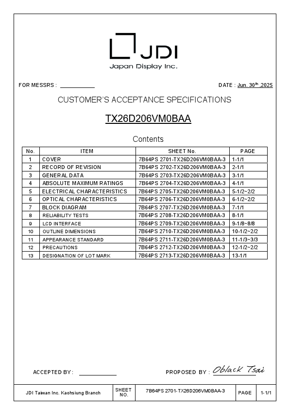 TX26D206VM0BAA Datasheet Preview