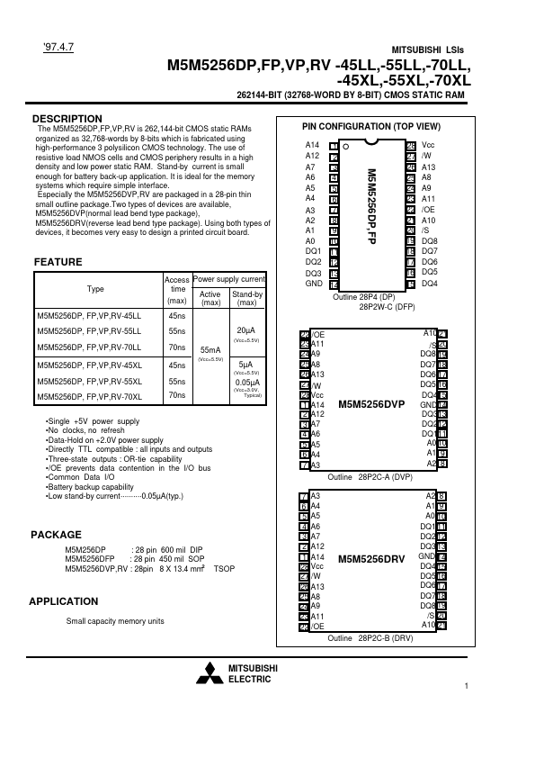 M5M5256VP-45XL