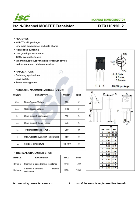 IXTX110N20L2