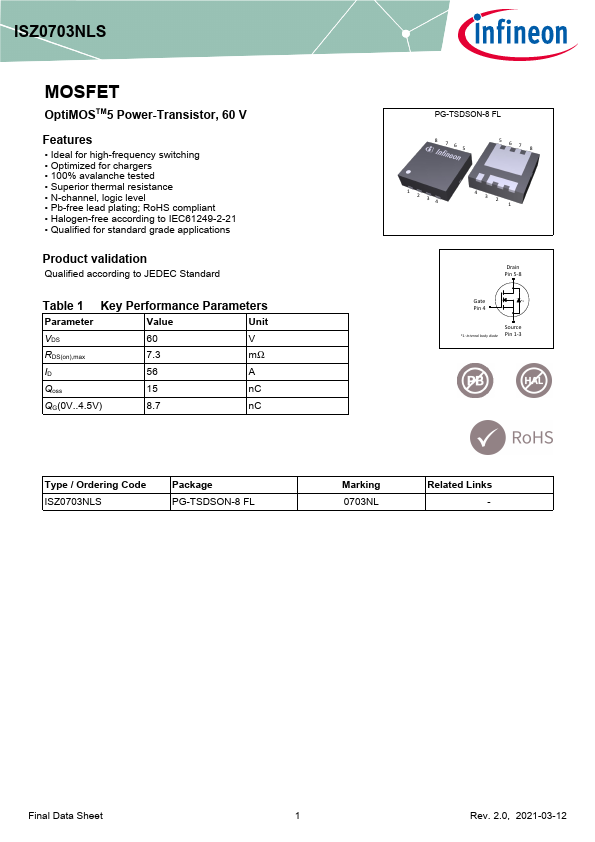 ISZ0703NLS Datasheet Preview