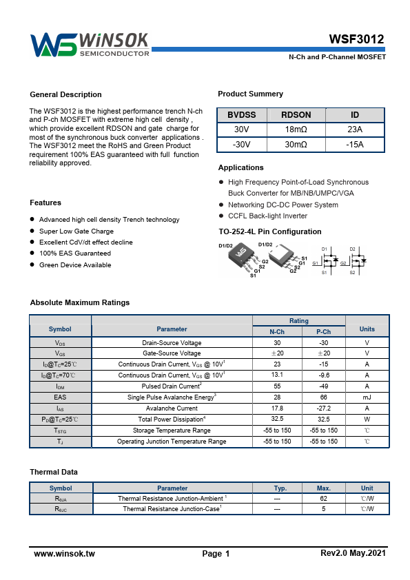WSF3012 Datasheet Preview