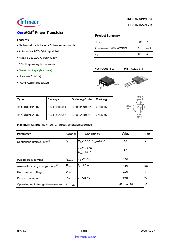 IPP80N06S2L-07