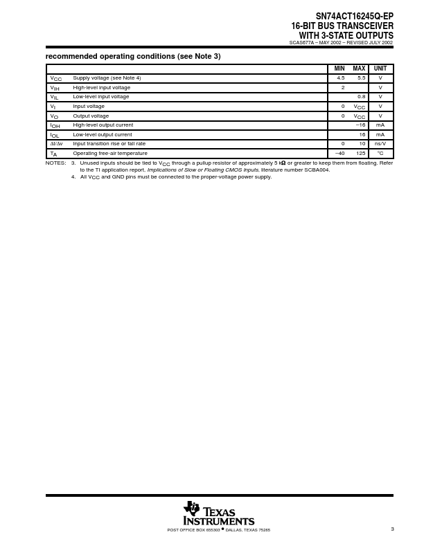 SN74ACT16245-EP