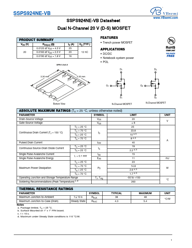 SSPS924NE Datasheet Preview
