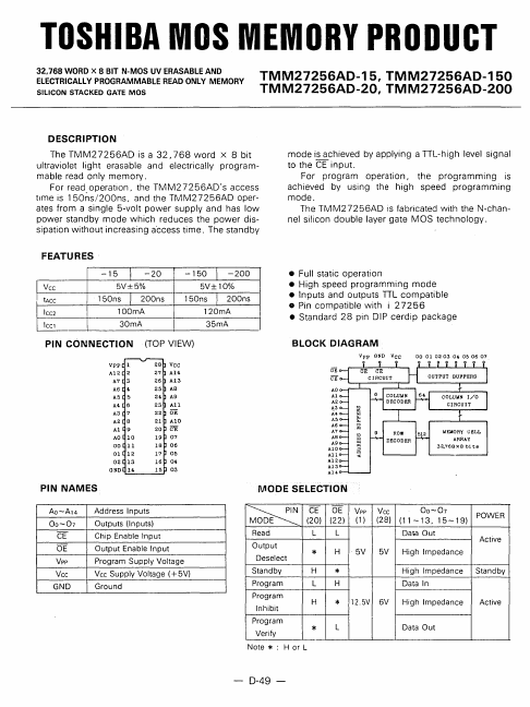 TMM27256AD-20