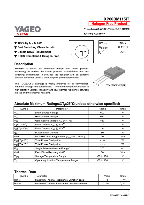 XP60BM115IT Datasheet Preview