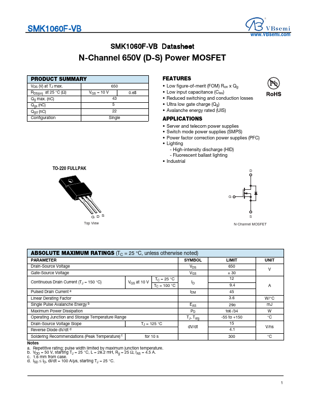 SMK1060F Datasheet Preview