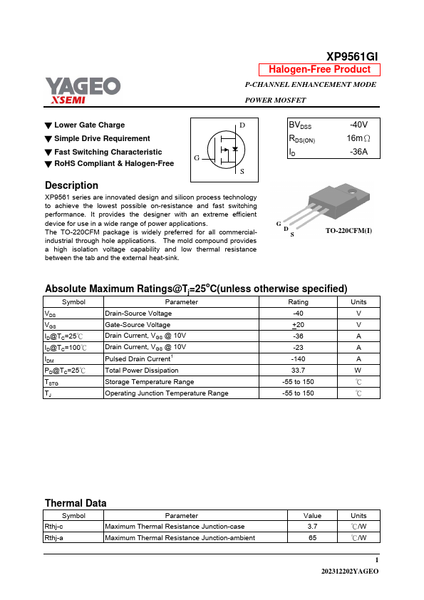 XP9561GI Datasheet Preview