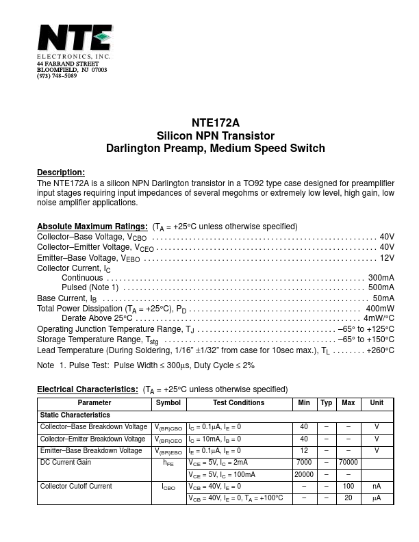 NTE172A