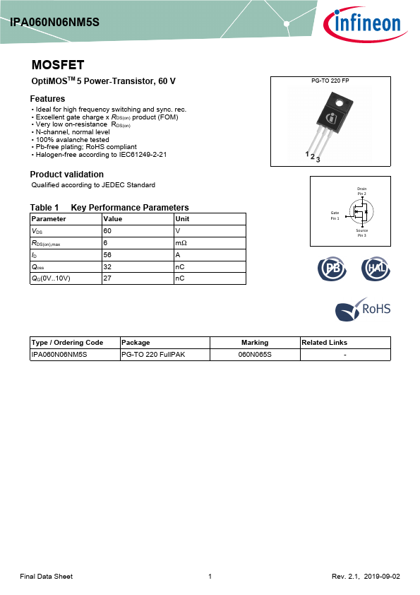 IPA060N06NM5S Datasheet Preview