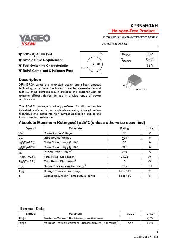 XP3N5R0AH Datasheet Preview