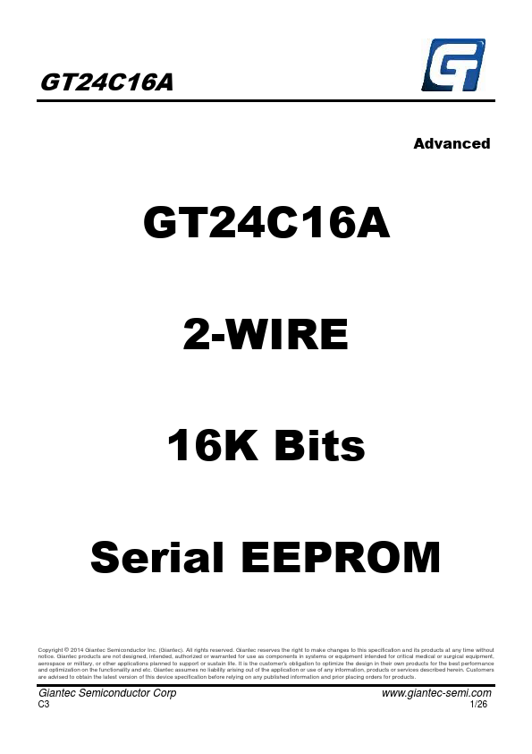 GT24C16A Datasheet Preview