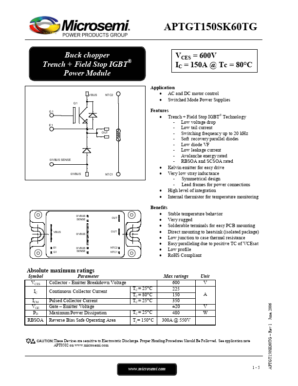 APTGT150SK60TG