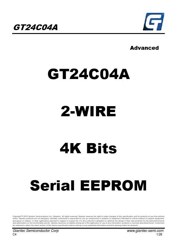 GT24C04A Datasheet Preview