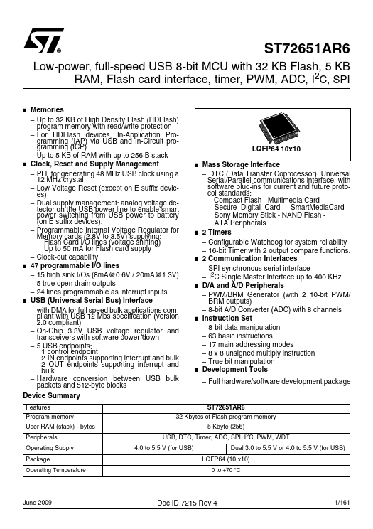 ST72651AR6 Datasheet Preview