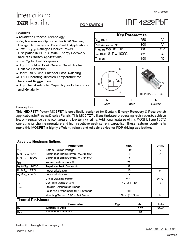 IRFI4229PBF