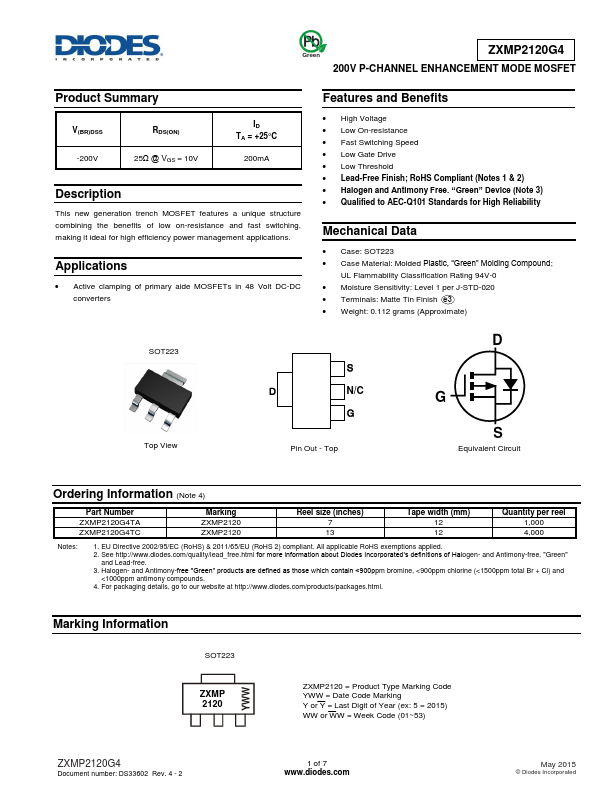 ZXMP2120G4TC