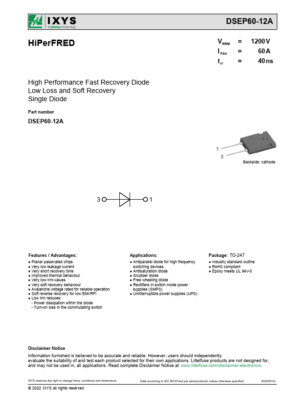 DSEP60-12A Datasheet Preview
