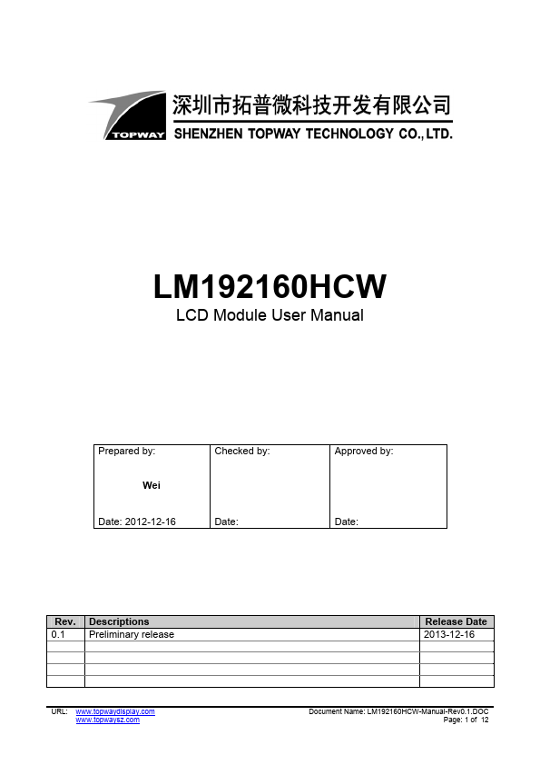 LM192160HCW