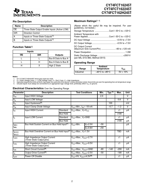 CY74FCT162245T