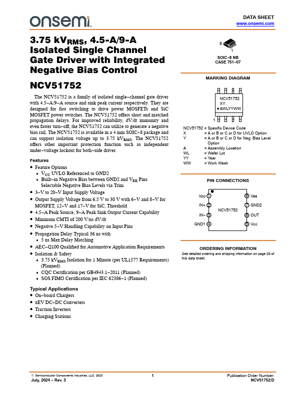 NCV51752 Datasheet Preview